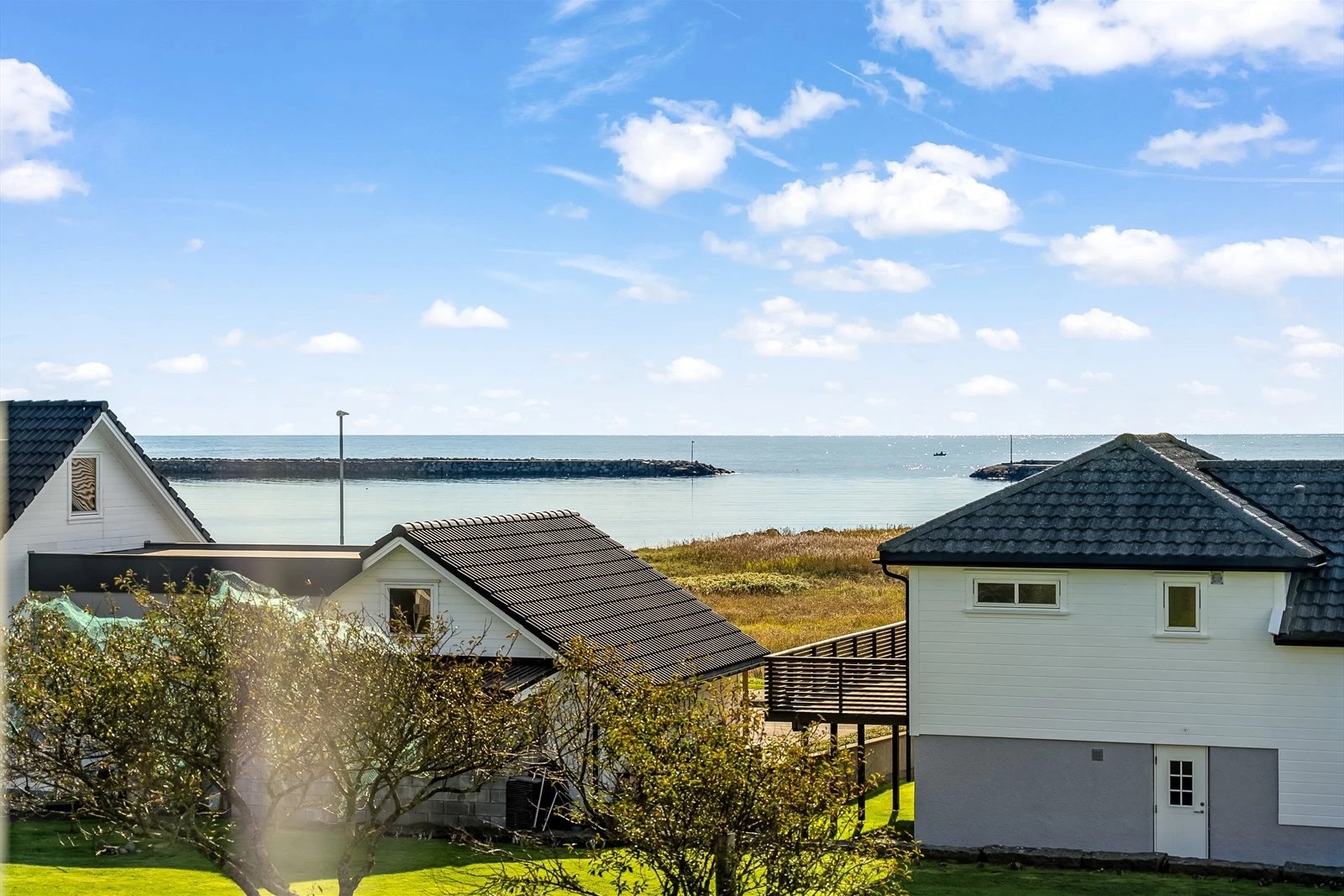 Blick zum Fischereihafen vom Haus aus