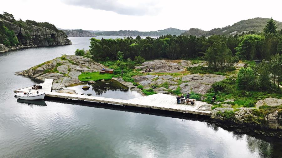 Grillinsel Gyrahavn (nördlich über der Insel Horsholmen)