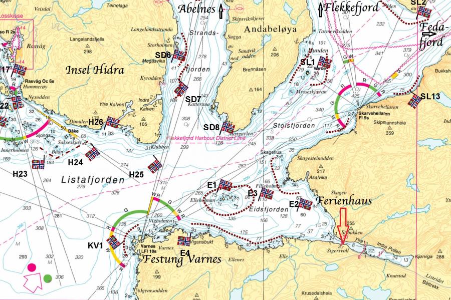 Eidsfjord, Strandsfjord, Stolsfjord,Fedafjord